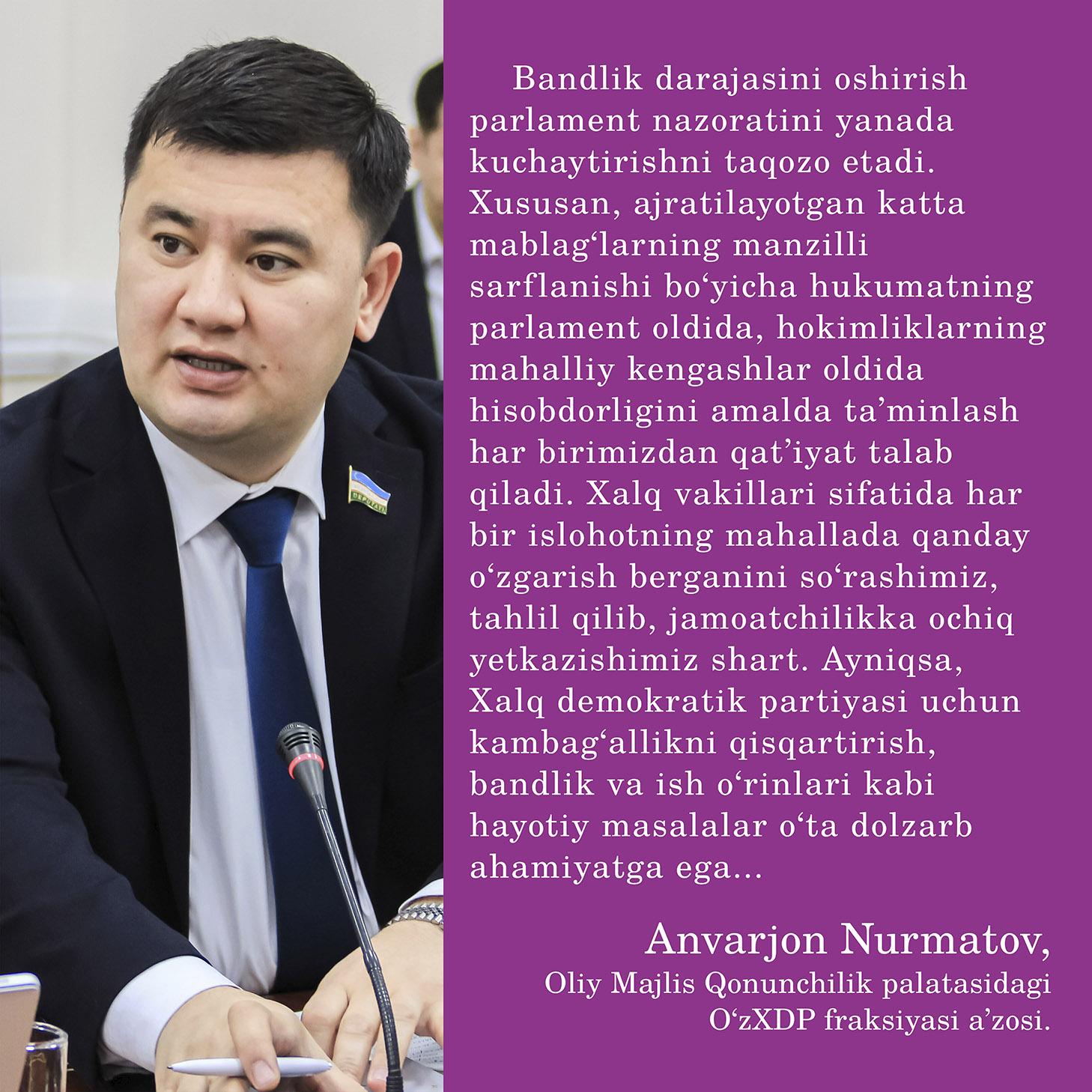 Islohotlarning ijtimoiy natijasi bandlikdir