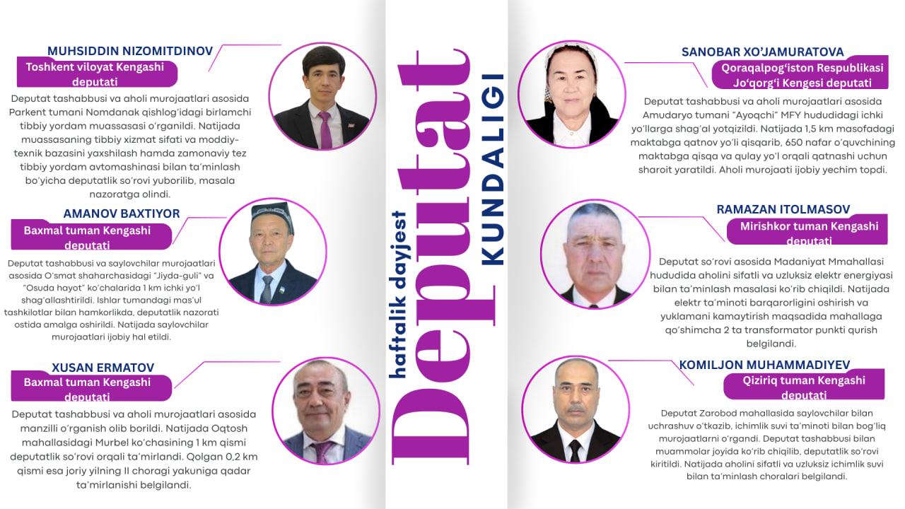Mahalliy Kengashlardagi deputatlarimiz faoliyatidan