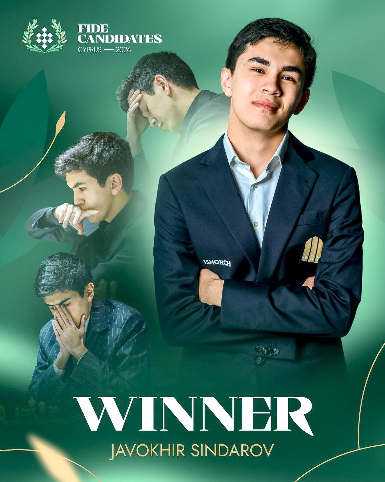 Javohir Sindarov o‘zbek shaxmati tarixida muhim bosqichni boshlab berdi!