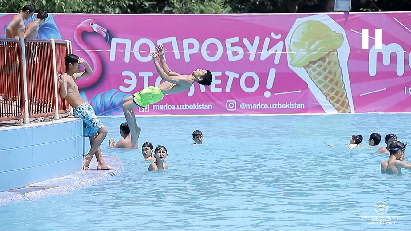 "Меҳр улашинг" акцияси доирасида Меҳрибонлик уйи тарбияланувчилари Аквапаркка олиб борилди (видео)