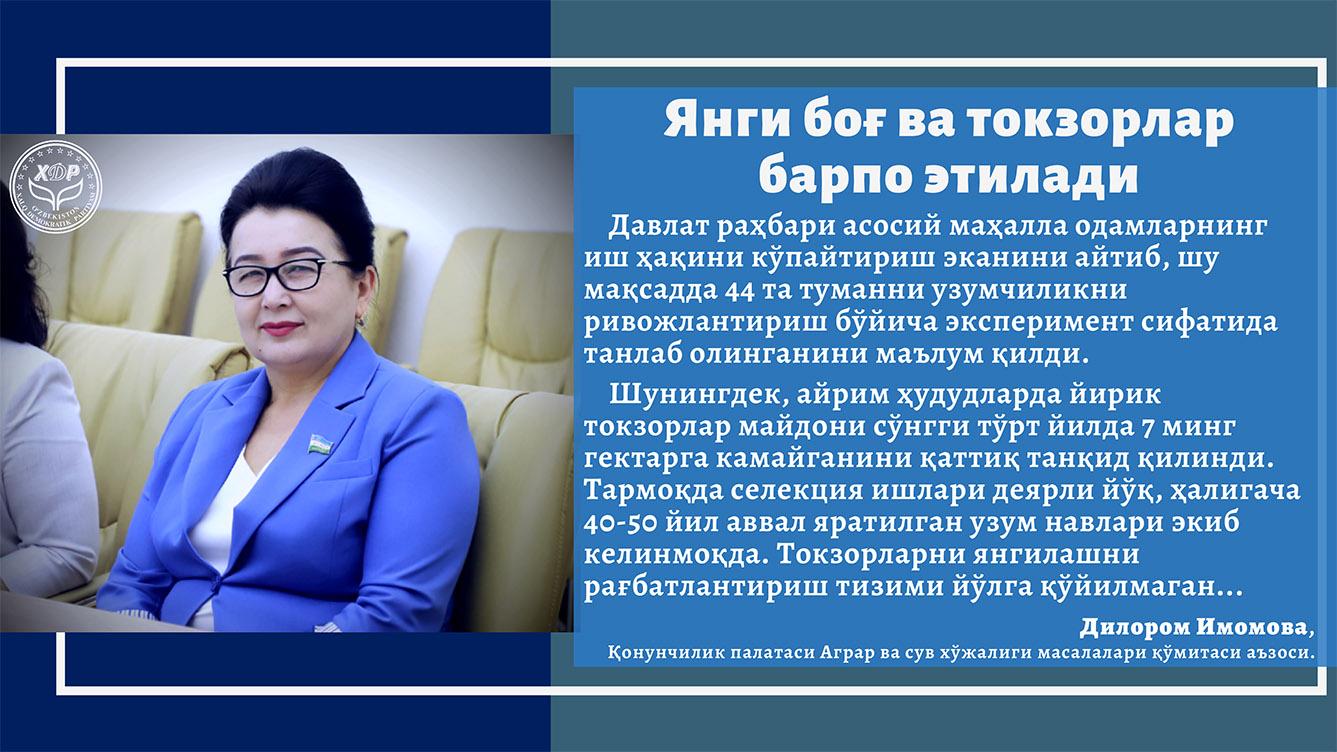 Янги боғ ва токзорлар барпо этилади