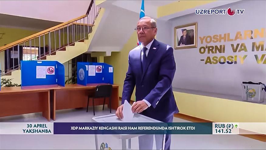 Ulug‘bek Inoyatov referendumda ovoz berdi (video)