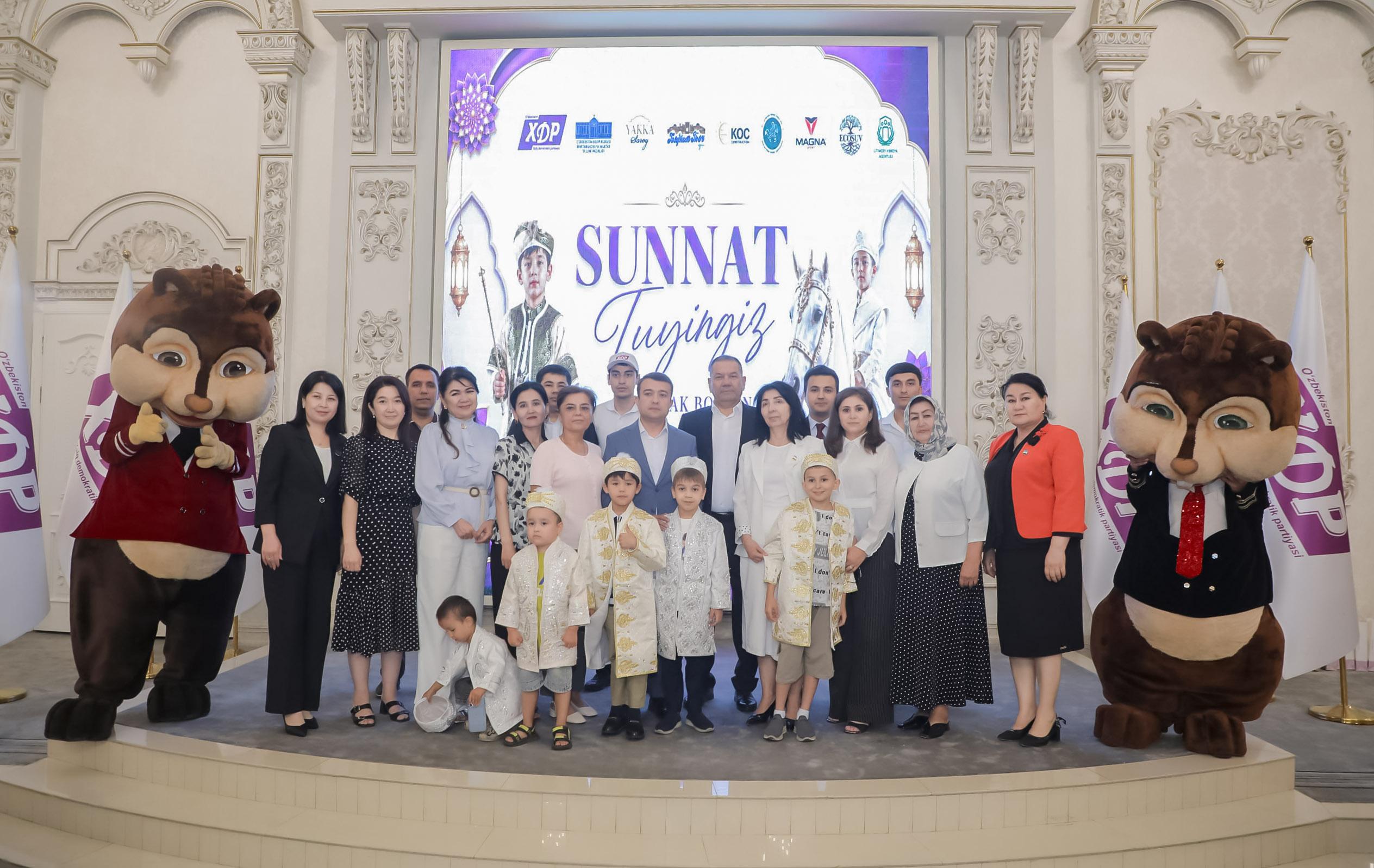 Yakkasaroy tumanida ehtiyojmand oilalarning farzandlari uchun o‘tkazilgan sunnat to‘yidan fotolavha