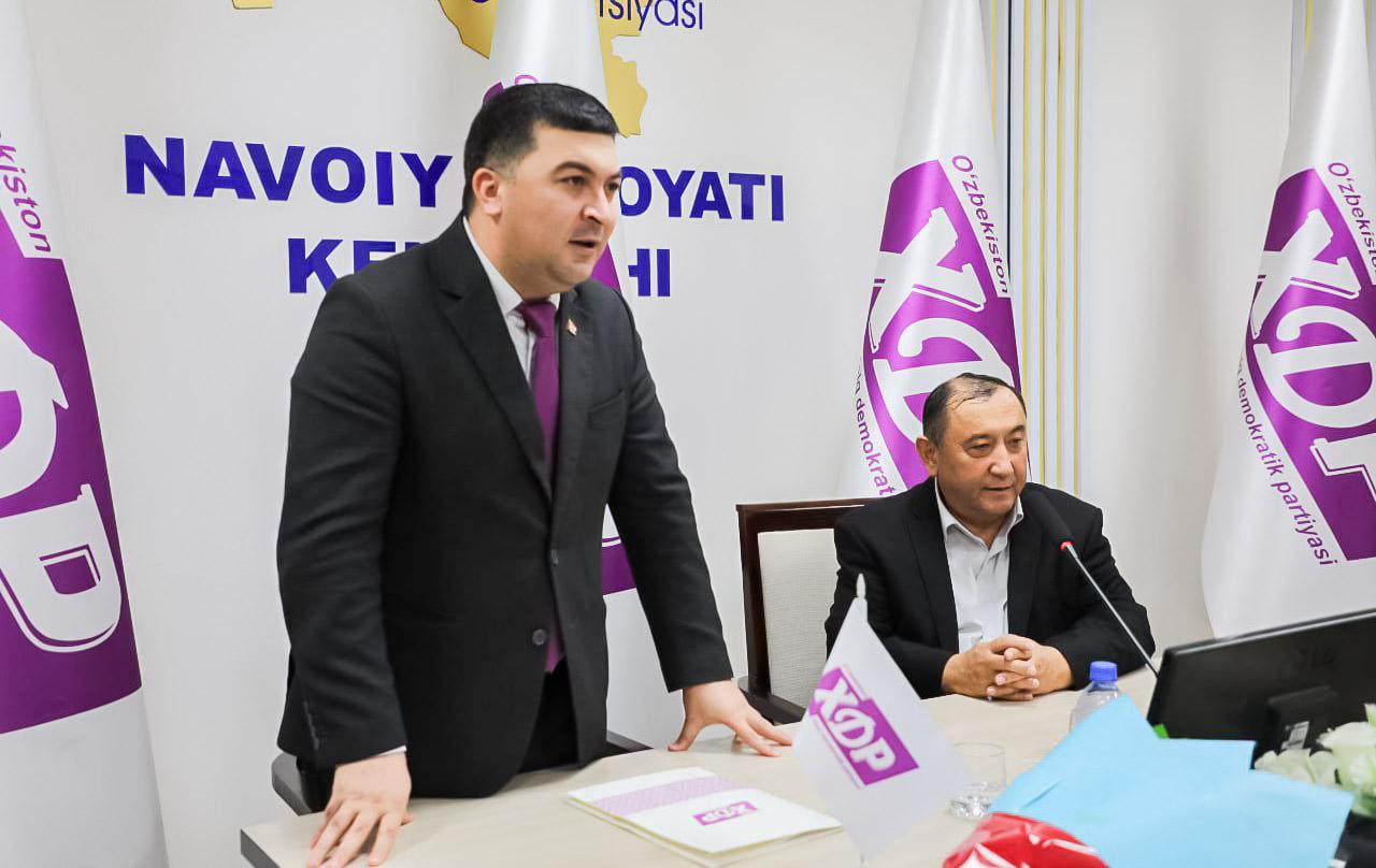 Навоий вилоятида партиянинг 34 йиллиги муносабати билан тадбир