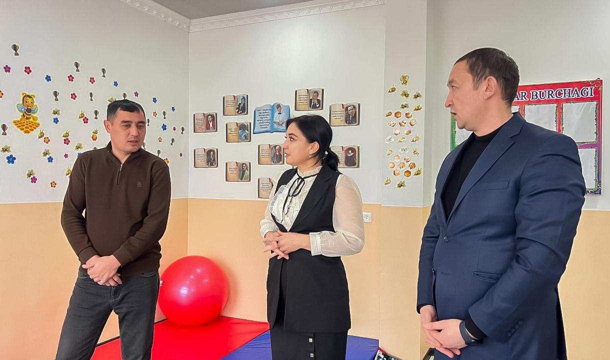 Берунийдаги имконияти чекланган болаларга мўлжалланган кундузги парвариш маскани ўрганилди