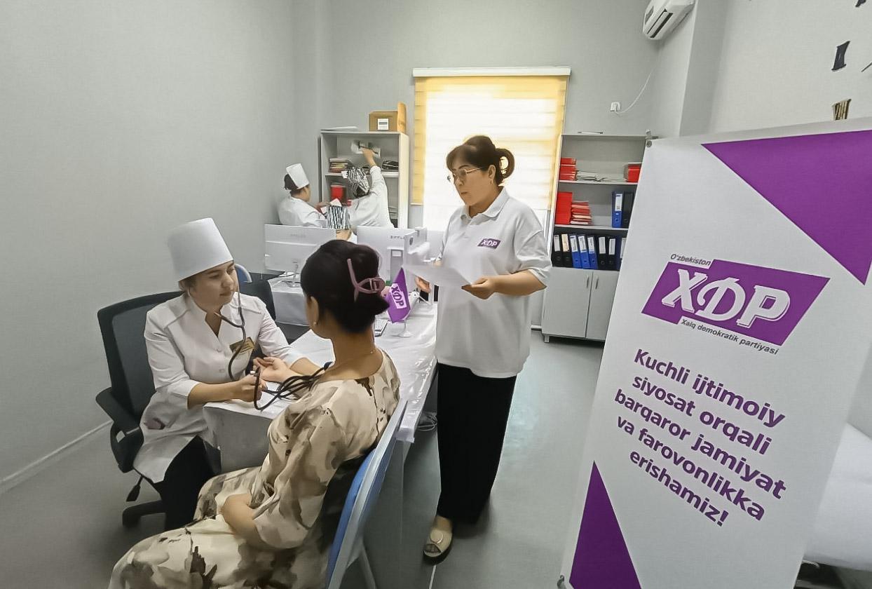 Аҳоли саломатлигини мустаҳкамлашга қаратилган тиббий кўрик ўтказилди